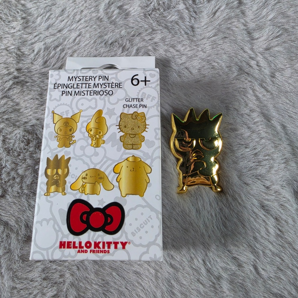 Sanrio‎ Badtz-Maru Mystery Pin Unisex OS Gold Shiny Metallic Hello Kitty Friends
